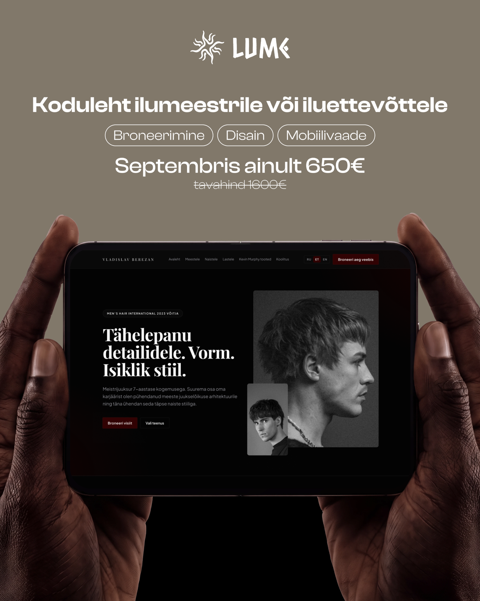 Koduleht ilumeistrile või iluettevõttele
