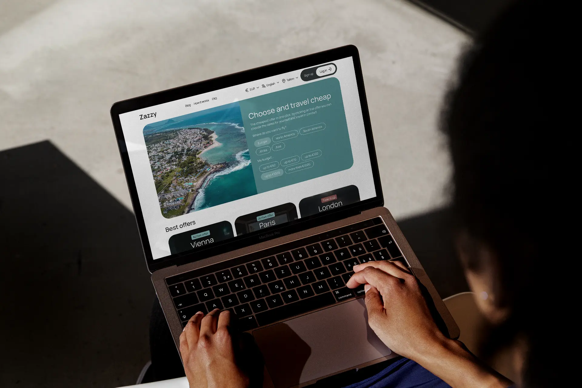 Travel booking platform interface designed by LUME
